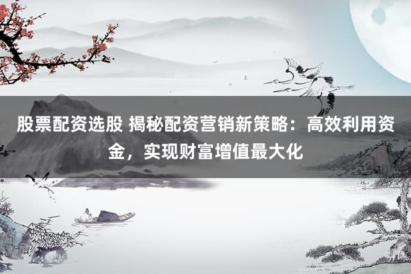 股票配资选股 揭秘配资营销新策略：高效利用资金，实现财富增值最大化