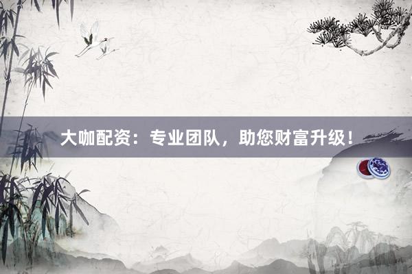 大咖配资：专业团队，助您财富升级！