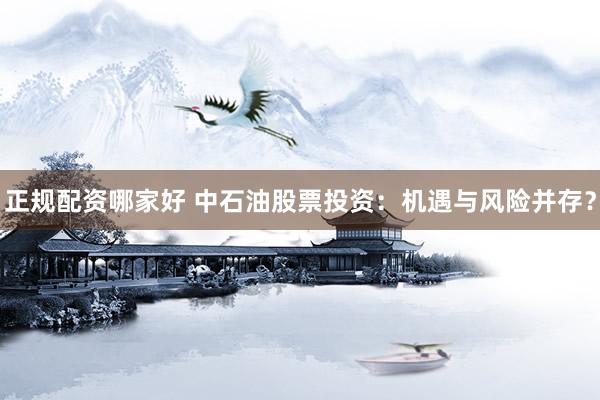 正规配资哪家好 中石油股票投资：机遇与风险并存？